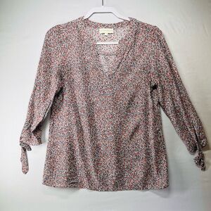 Cynthia Rowley Multicolor Floral‎ V-Neck Blouse